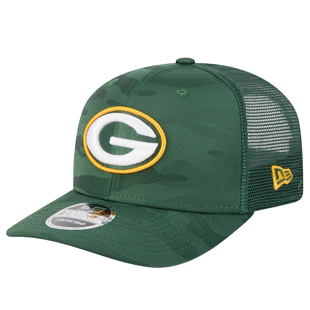 Casquette ajustable extensible à boutons-pression 9SEVENTY pour homme New Era Green Bay Packers Adventure Camo Trucker