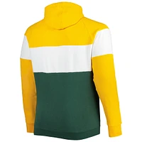 Men's New Era Green Bay Packers Big & Tall Throwback Colorblock Raglan Pullover Hoodie