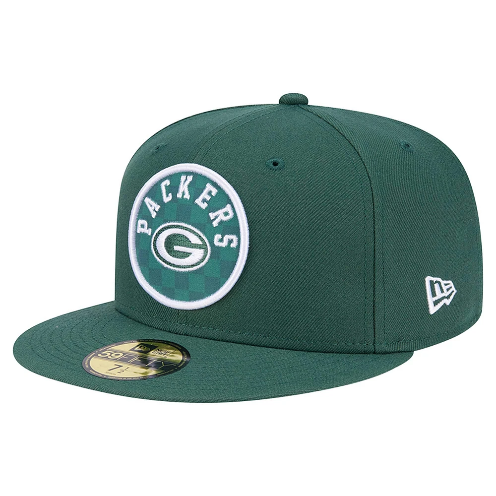 Men's New Era Green Bay Packers Checkered 59FIFTY Fitted Hat