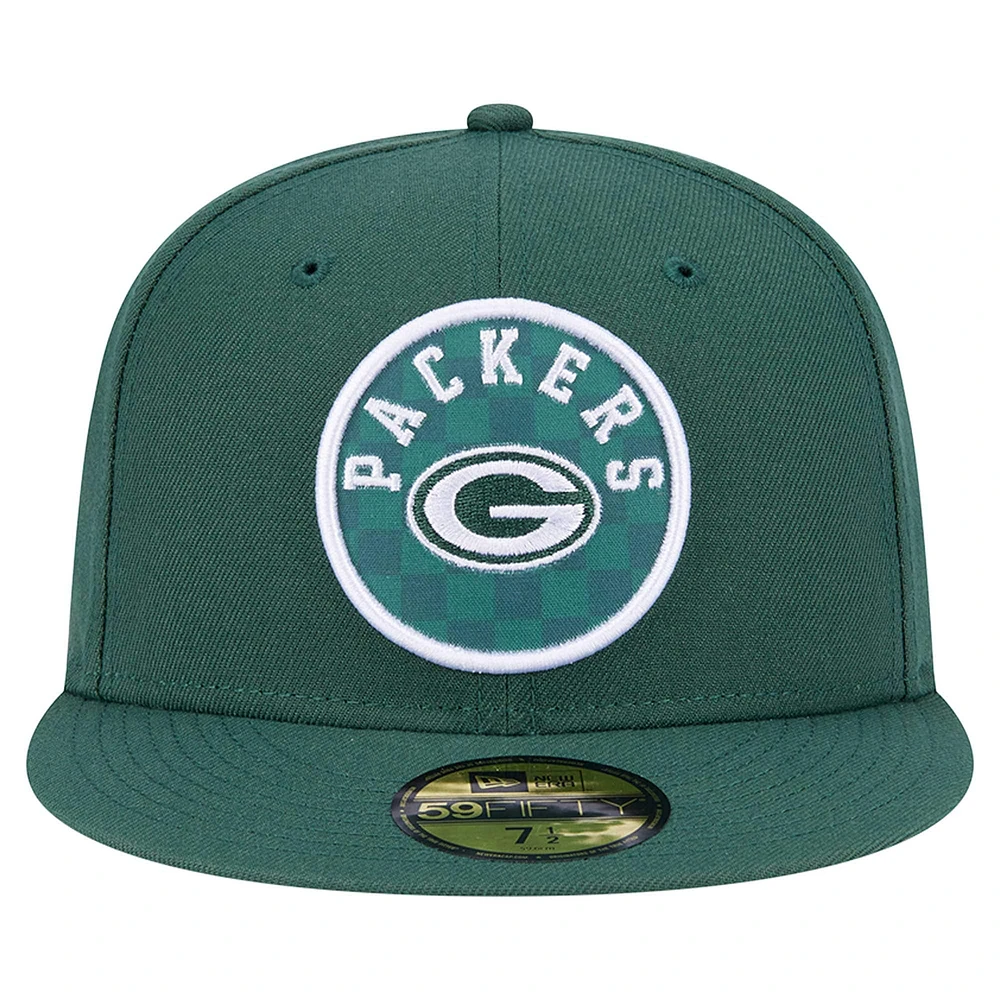 Men's New Era Green Bay Packers Checkered 59FIFTY Fitted Hat