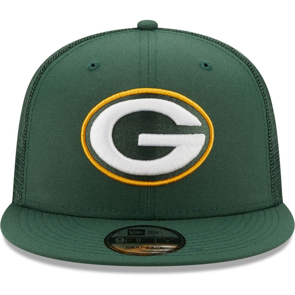 Men's Green Bay Packers New Era Black Main Trucker 9FIFTY Snapback Hat