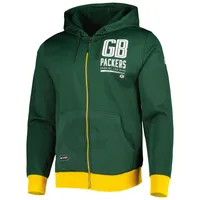 Green Bay Packers New Era Combine Authentic Drop Back Full-Zip Hoodie -  Green