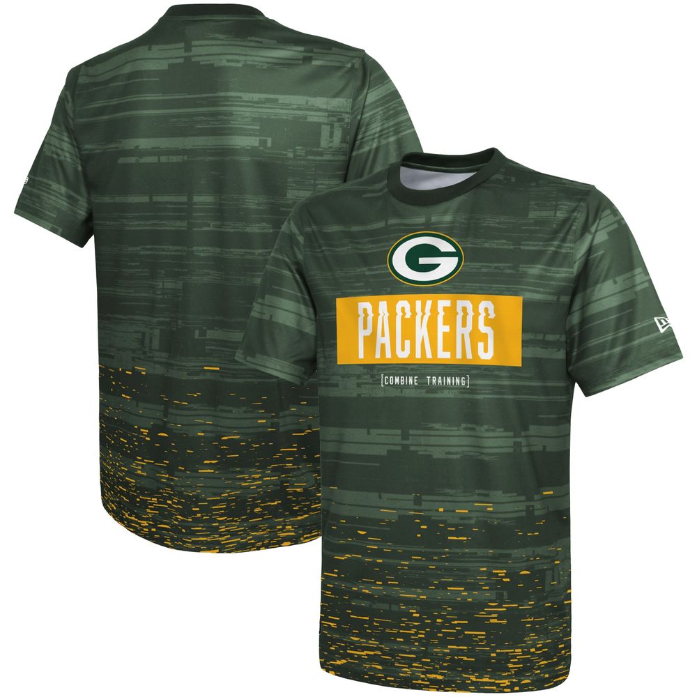 Men's New Era Green Bay Packers Combine Authentic Sweep T-Shirt