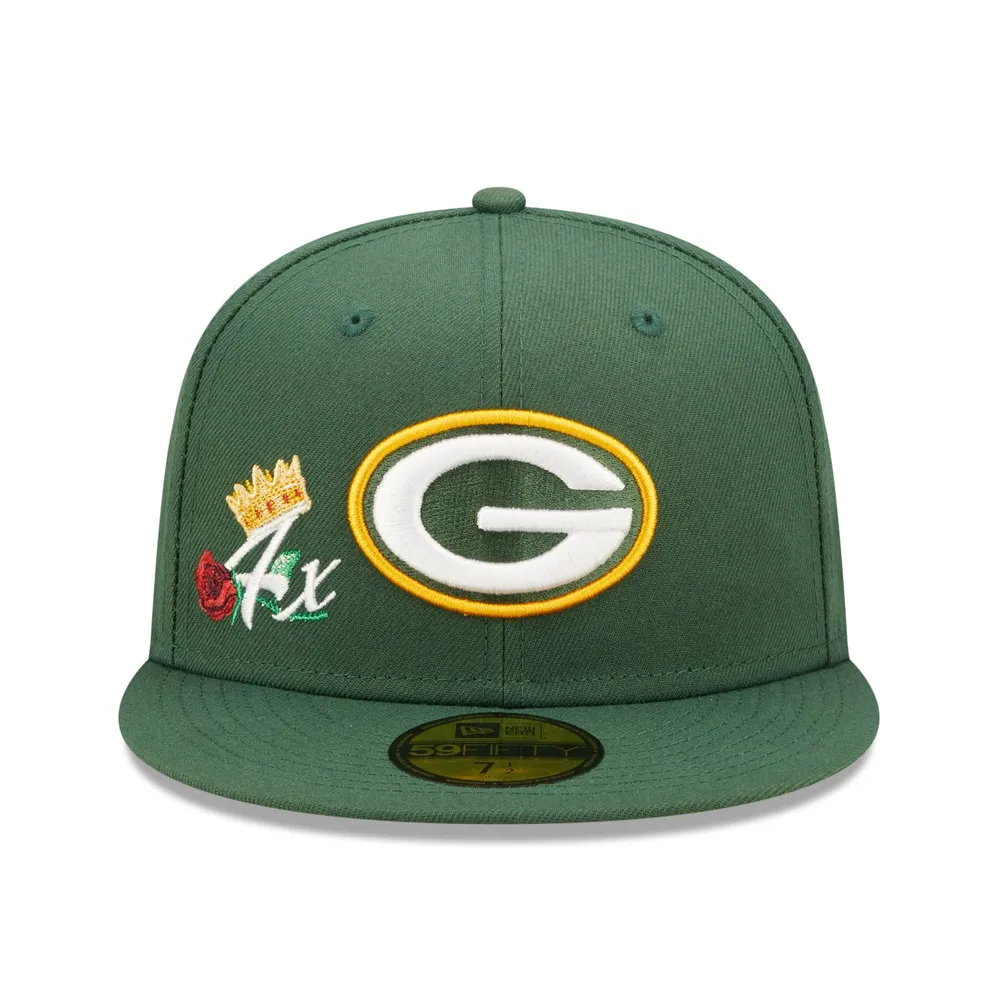 Green Bay Packers Hat Cap Fitted Large Extra Large White Green NFL Football