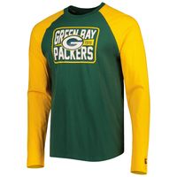 Men's New Era Green Bay Packers Current Raglan Long Sleeve T-Shirt