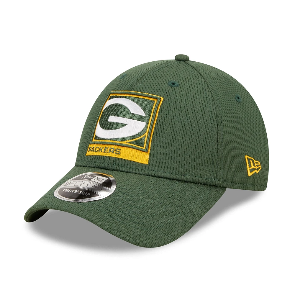 Men's New Era Green Green Bay Packers Framed AF 9FORTY Snapback Hat