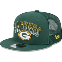 New Era Vert Green Bay Packers Grade Trucker 9FIFTY Snapback Casquette pour homme