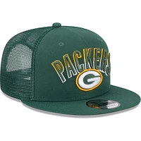 New Era Vert Green Bay Packers Grade Trucker 9FIFTY Snapback Casquette pour homme