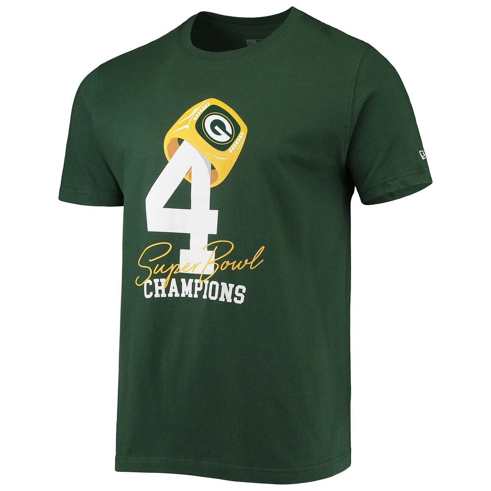 T-shirt New Era Green Bay Packers Local Count the Rings pour homme