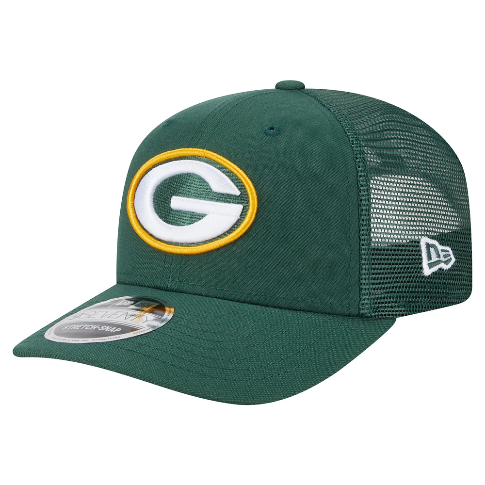 Casquette camionneur extensible 9SEVENTY des Packers de Green Bay pour homme de New Era, verte