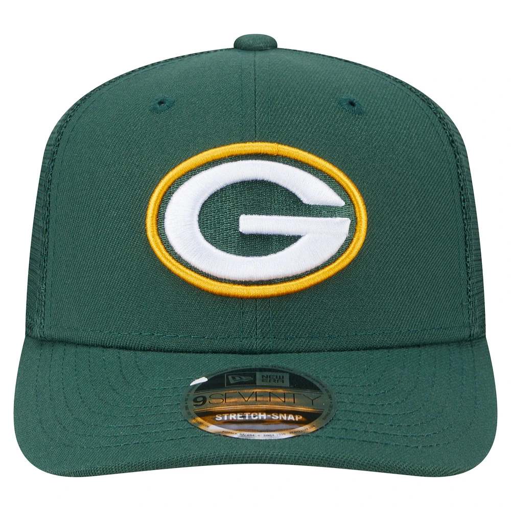 Casquette camionneur extensible 9SEVENTY des Packers de Green Bay pour homme de New Era, verte