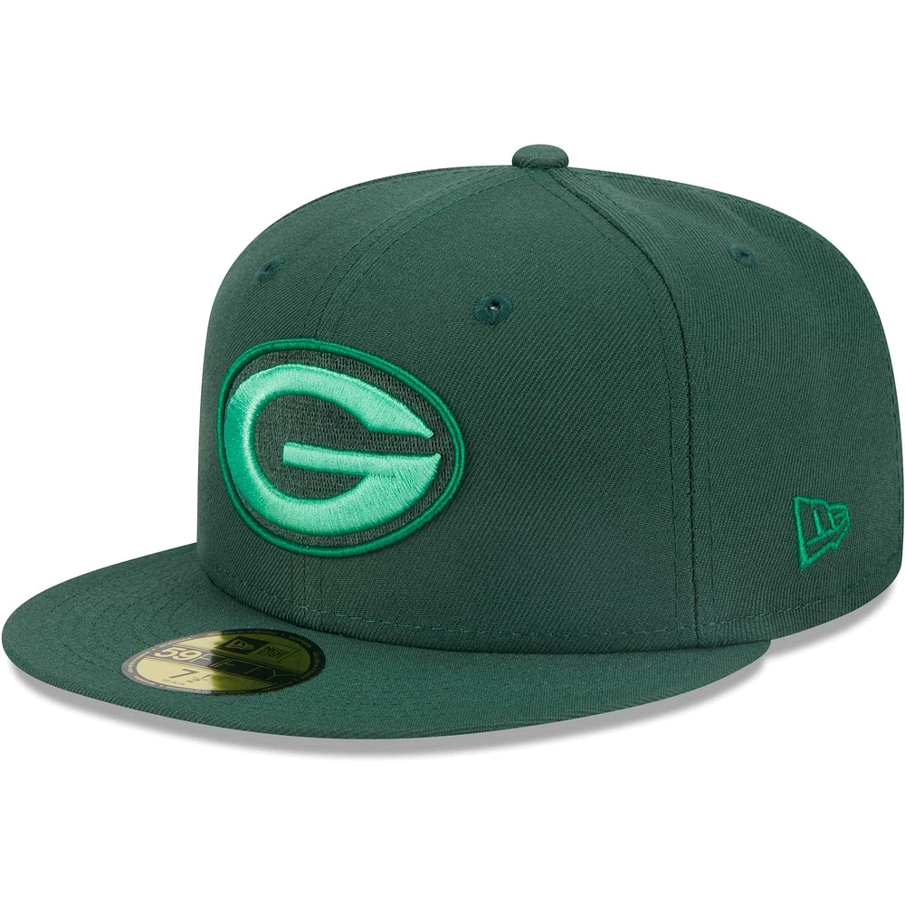 Casquette ajustée Green Bay Packers Monocamo 59FIFTY pour homme New Era verte