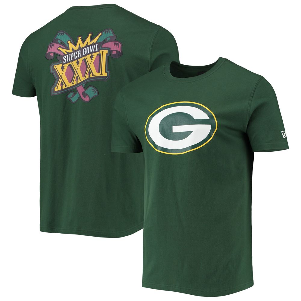 Men's New Era Green Bay Packers Patch Up Collection Super Bowl XXXI T-Shirt