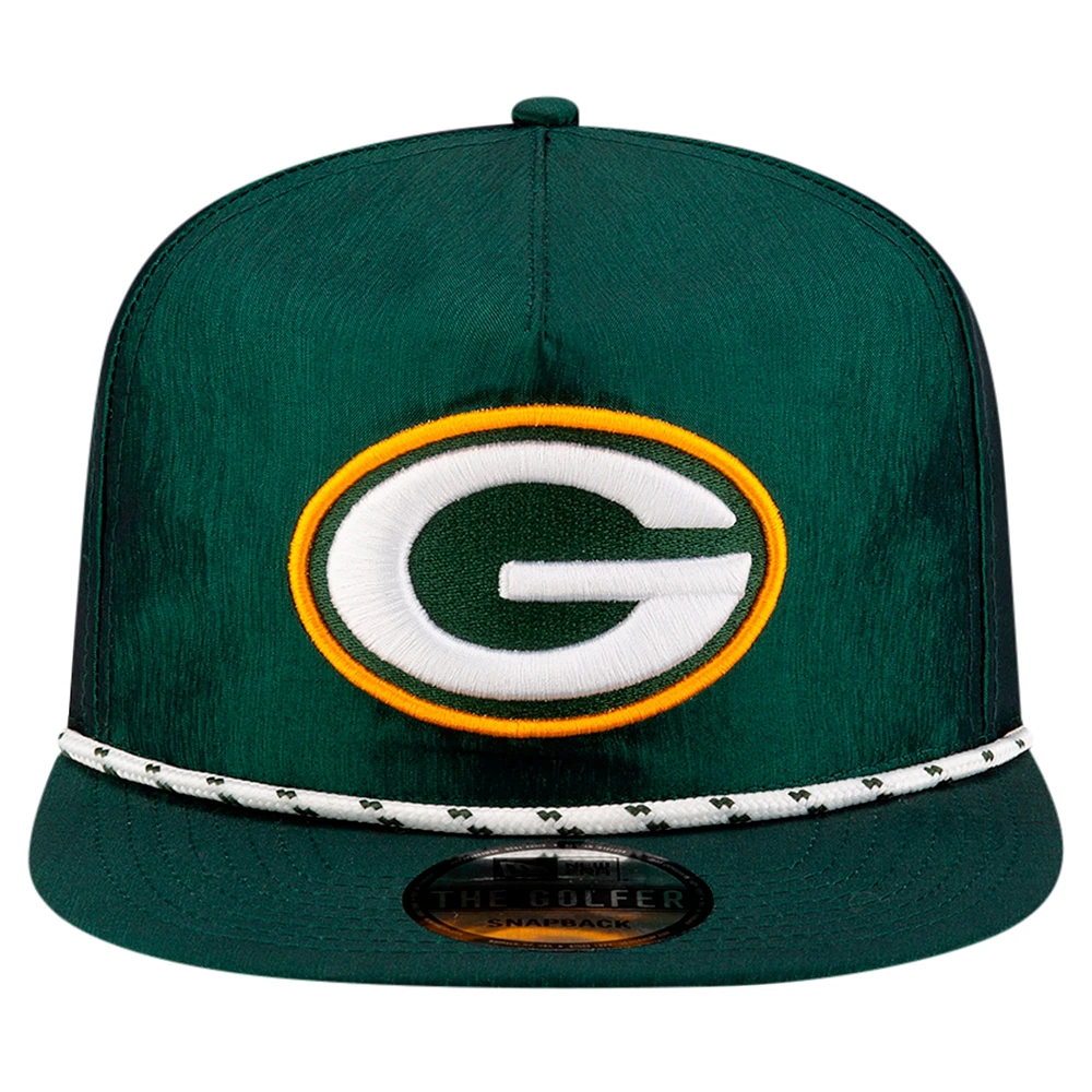 Men's New Era Green Green Bay Packers  Rope Golfer Snapback Hat