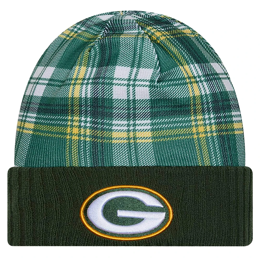 Bonnet tricoté à revers Sideline Statement des Packers de Green Bay de New Era pour homme