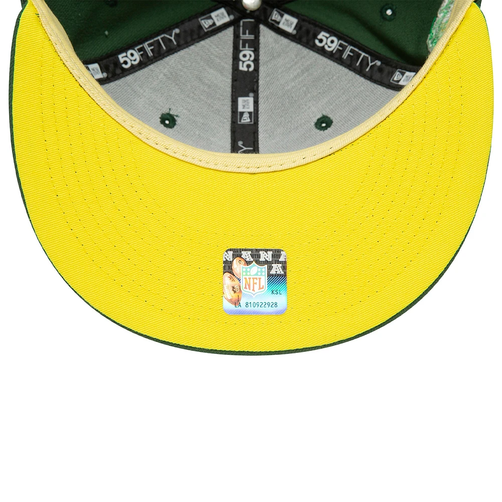 Men's New Era Green Bay Packers Super Bowl XXXI Citrus Pop 59FIFTY Fitted Hat