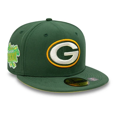 Men's New Era Green Bay Packers Super Bowl XXXI Citrus Pop 59FIFTY Fitted Hat