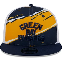 Men's New Era Navy Green Bay Packers Historic Tear Trucker 9FIFTY Snapback Hat