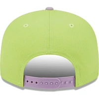 Men's New Era Neon Green/Lavender Green Bay Packers Two-Tone Color Pack 9FIFTY Snapback Hat