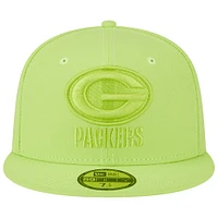 Men's New Era Neon Green Bay Packers Color Pack Brights 59FIFTY Fitted Hat