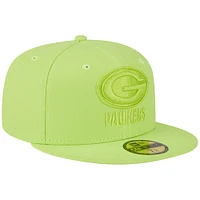 Men's New Era Neon Green Bay Packers Color Pack Brights 59FIFTY Fitted Hat