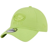 Men's New Era Neon Green Green Bay Packers Core Classic 2.0 Brights 9TWENTY Adjustable Hat