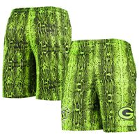 Men's New Era Neon Green Bay Packers Summer Pop Shorts