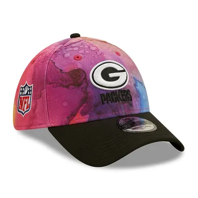 Casquette flex 39THIRTY pour homme New Era Rose/noir Green Bay Packers 2022 NFL Crucial Catch