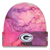 Men's New Era Pink Green Bay Packers 2022 NFL Crucial Catch - Cuffed Knit Hat