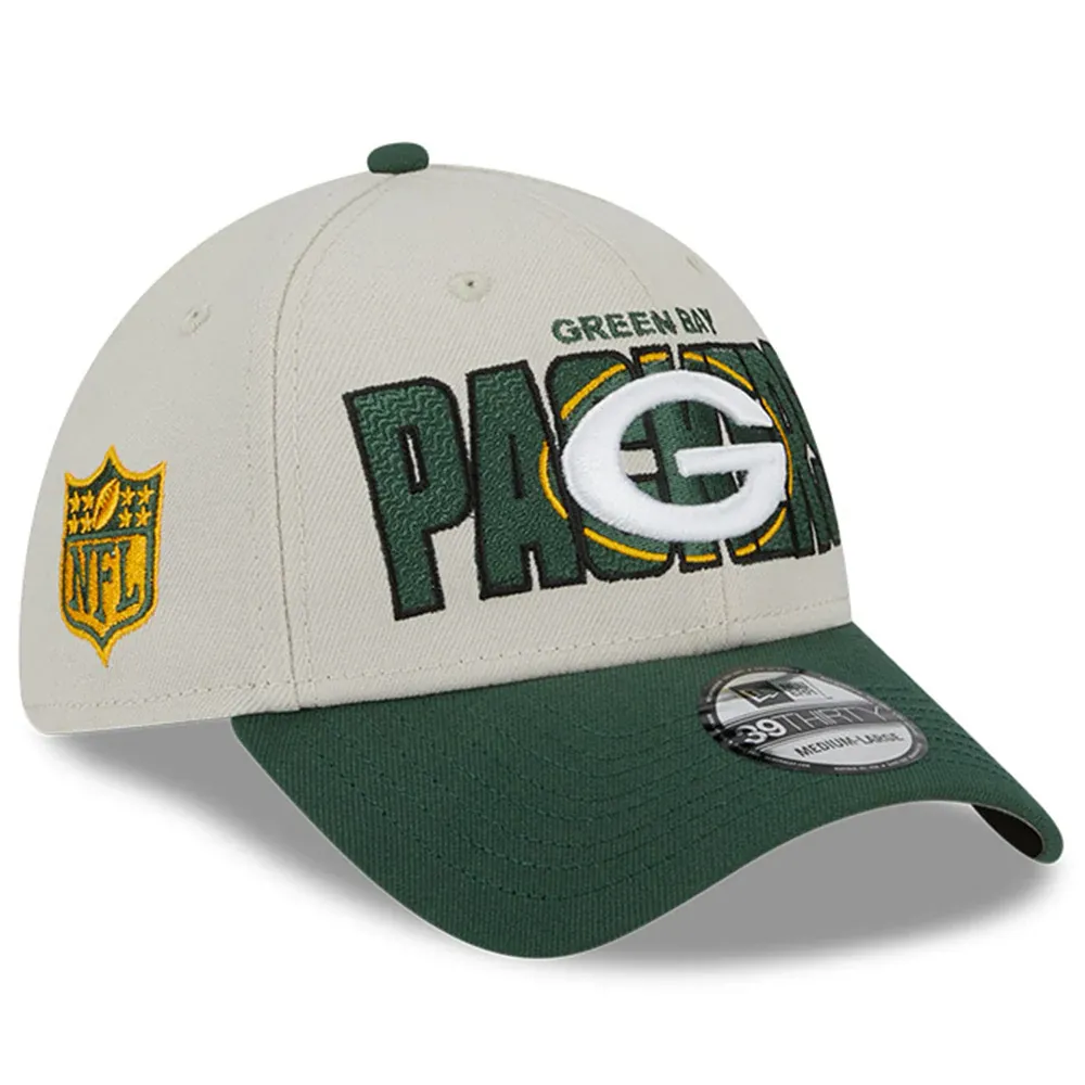 Men's New Era Black Green Bay Packers Main 39THIRTY Flex Hat Size: Small/Medium