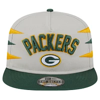 Casquette de golf athlétique à visière plate New Era Stone/Green Green Bay Packers pour homme