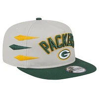 Casquette de golf athlétique à visière plate New Era Stone/Green Green Bay Packers pour homme