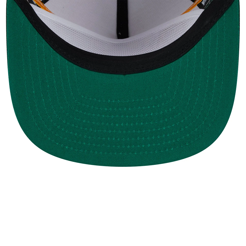 Casquette de golf athlétique à visière plate New Era Stone/Green Green Bay Packers pour homme