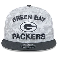 Casquette Snapback 9FIFTY Salute To Service 2024 Green Bay Packers New Era blanche/graphite pour homme