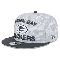 Casquette Snapback 9FIFTY Salute To Service 2024 Green Bay Packers New Era blanche/graphite pour homme