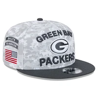 Casquette Snapback 9FIFTY Salute To Service 2024 Green Bay Packers New Era blanche/graphite pour homme