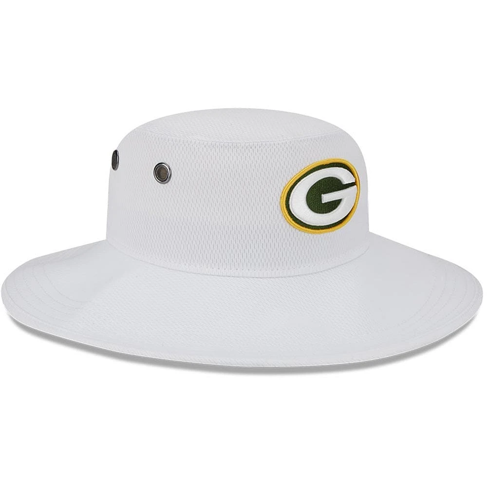 Men's New Era White Green Bay Packers 2023 NFL Training Camp Panama Bucket Hat