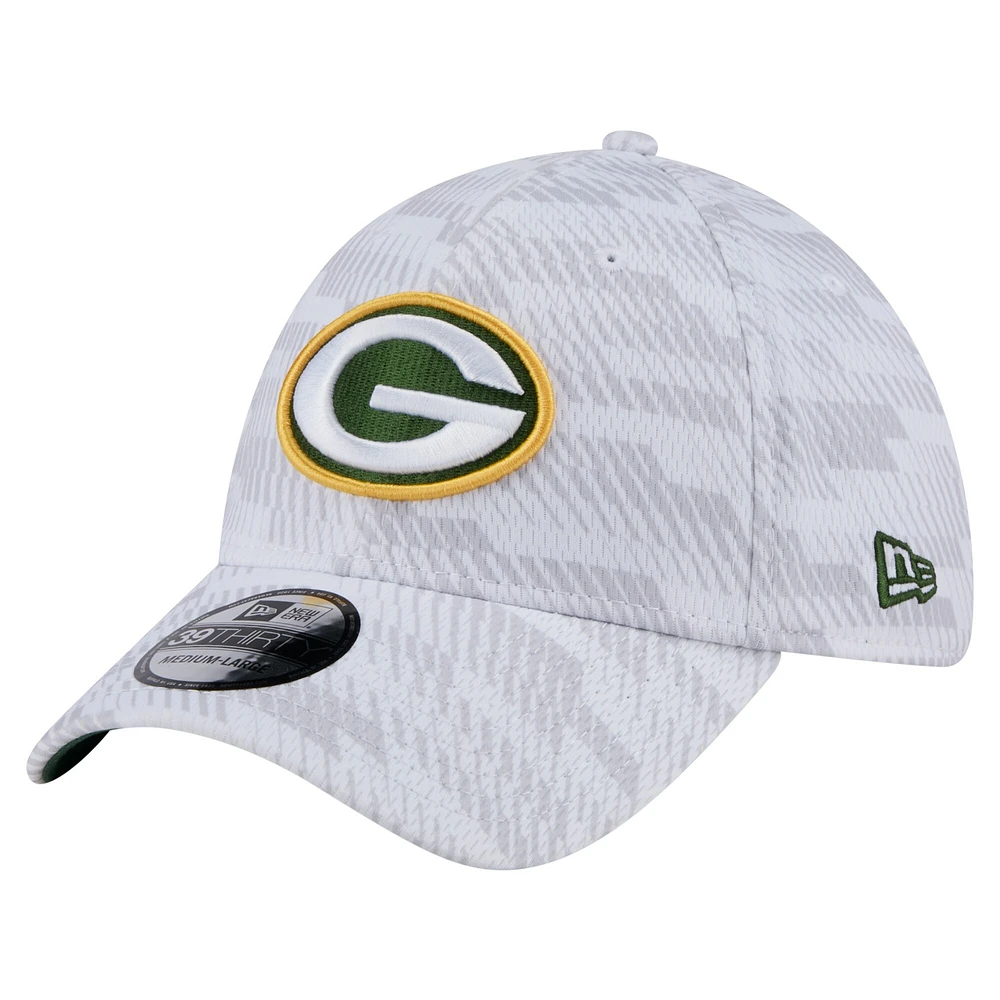 Casquette New Era blanche Green Bay Packers Gameday Graded 39THIRTY Flex pour homme