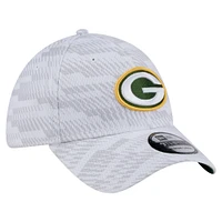 Casquette New Era blanche Green Bay Packers Gameday Graded 39THIRTY Flex pour homme
