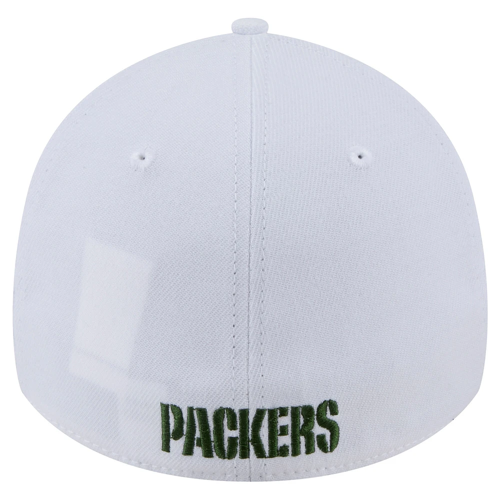 Casquette New Era 39THIRTY Flex blanche pour homme des Packers de Green Bay