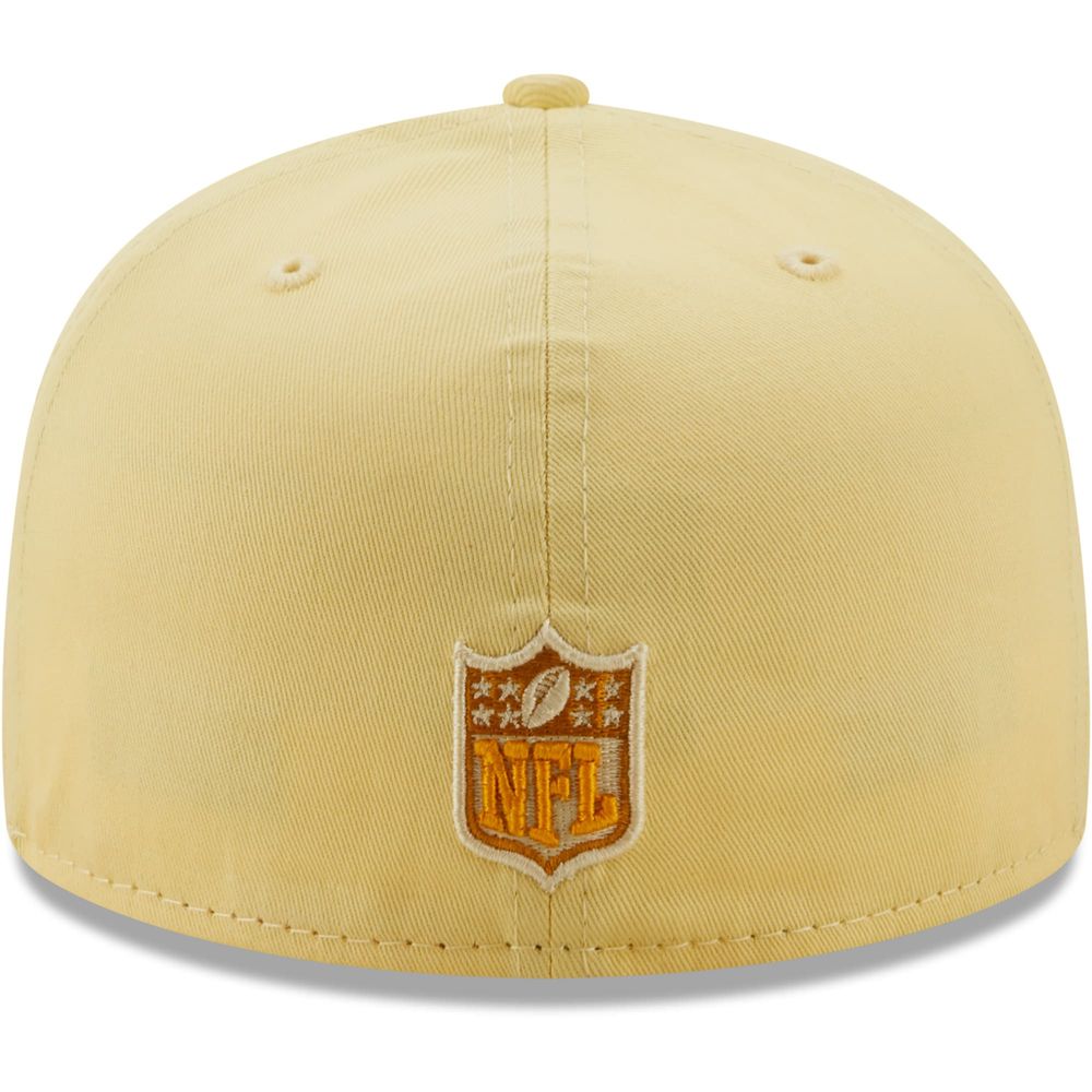 Men's New Era Yellow Green Bay Packers 100 Seasons The Pastels 59FIFTY Fitted Hat