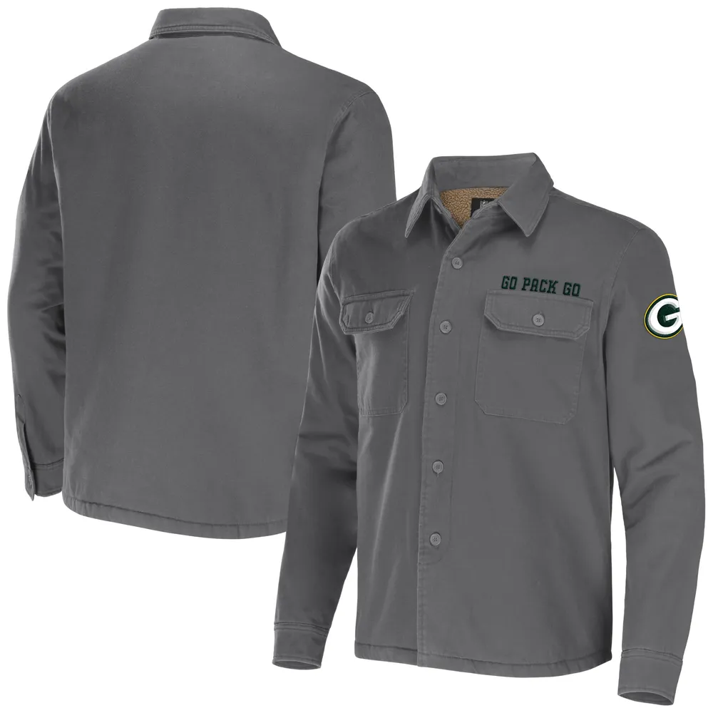 Men's NFL x Darius Rucker Collection by Fanatics Black Philadelphia Eagles Canvas Button-Up Shirt Jacket Size: Medium