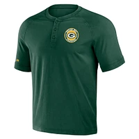 T-shirt Henley délavé raglan vert des Packers de Green Bay pour homme la collection NFL x Darius Rucker par Fanatics