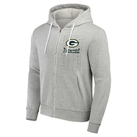 Men's NFL x Darius Rucker Collection by Fanatics Heather Gray Green Bay Packers Domestic Full-Zip Hoodie