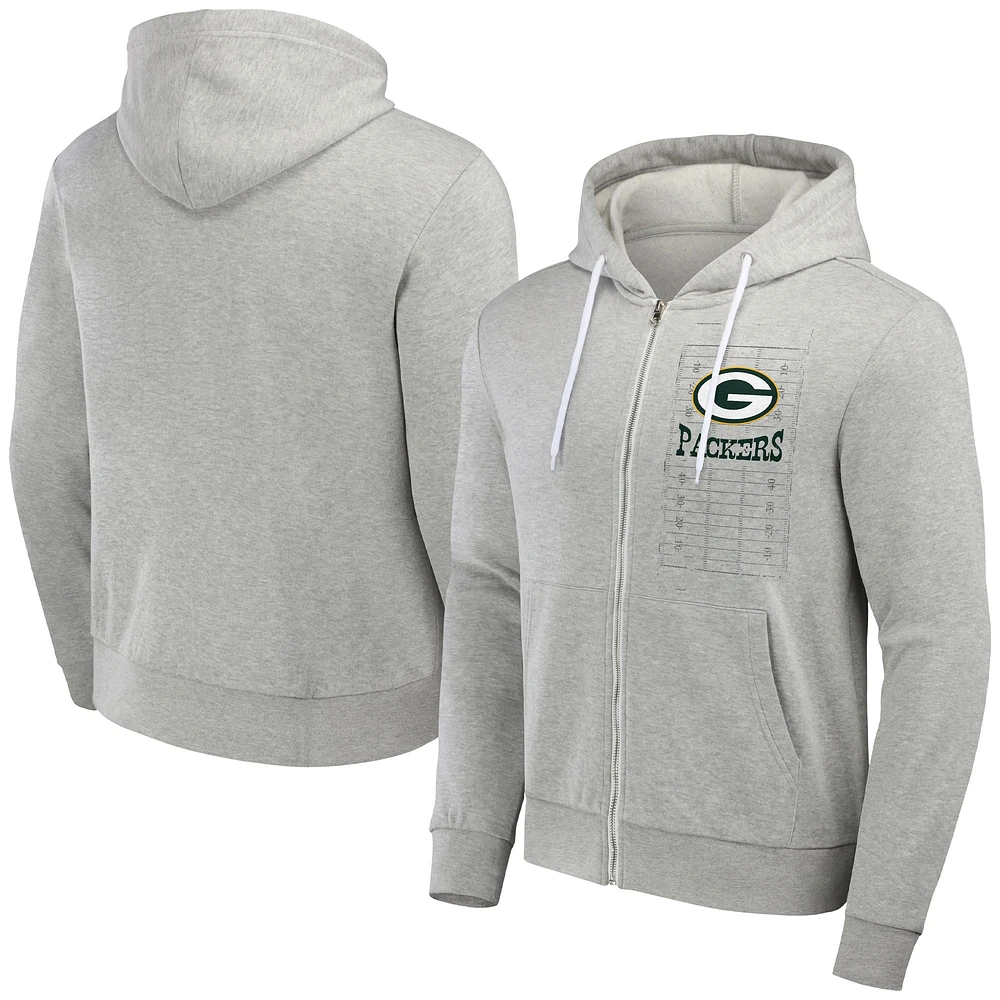 Men's NFL x Darius Rucker Collection by Fanatics Heather Gray Green Bay Packers Domestic Full-Zip Hoodie