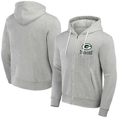 Sweat à capuche zippé pour homme de la collection NFL x Darius Rucker Fanatics Heather Gray Green Bay Packers Domestic