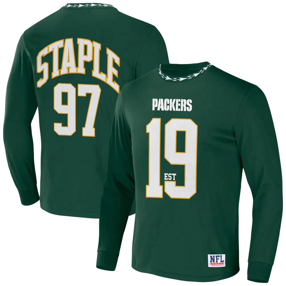 T-shirt à manches longues pour homme NFL x Staple Hunter Green Bay Packers Core Team