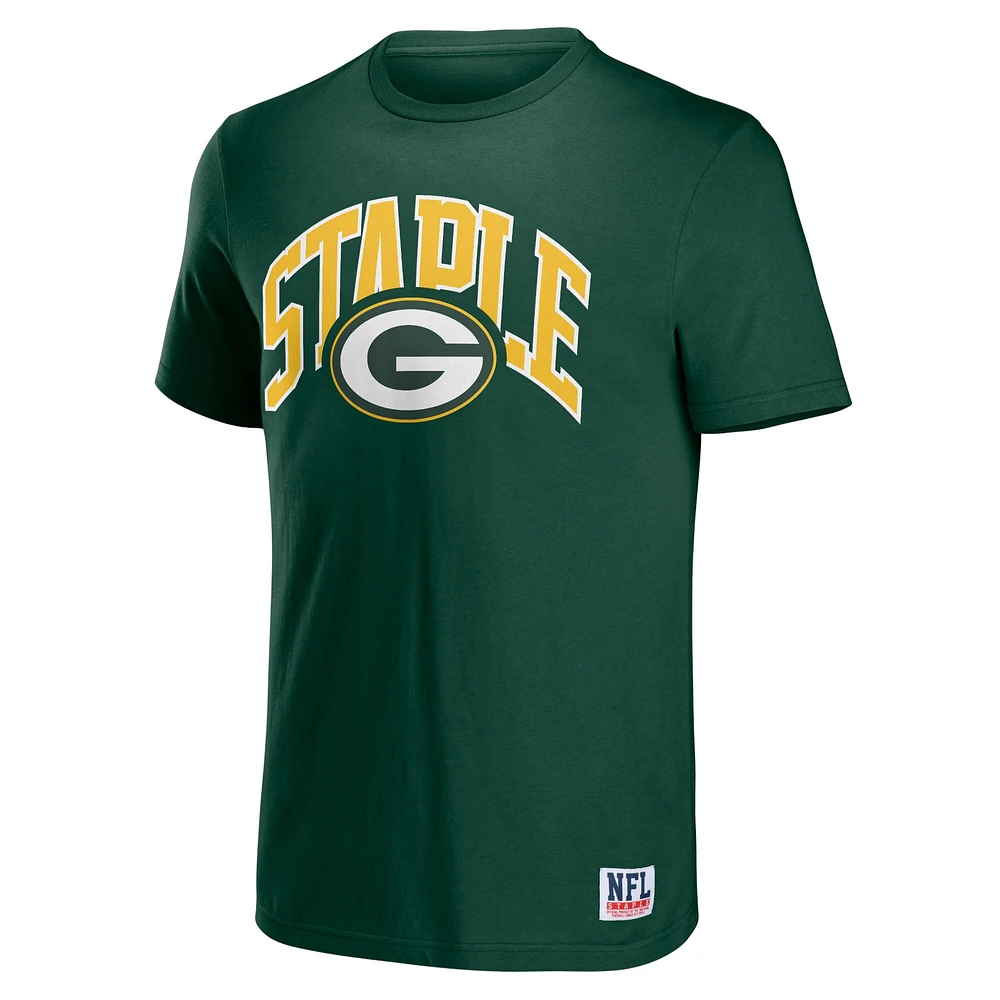 T-shirt avec logo NFL x Staple Hunter Green Bay Packers pour hommes