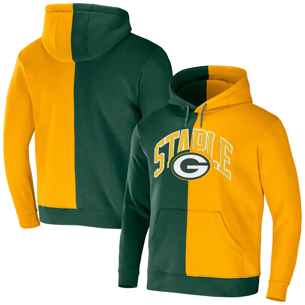 Sweat à capuche avec logo fendu NFL x Staple Hunter Green Bay Packers pour hommes