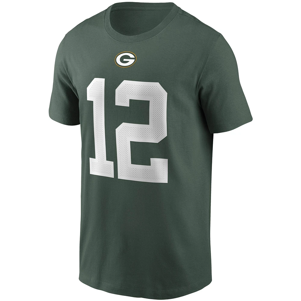 T-shirt avec nom et numéro Nike Aaron Rodgers Green Bay Packers pour homme